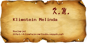 Klimstein Melinda névjegykártya